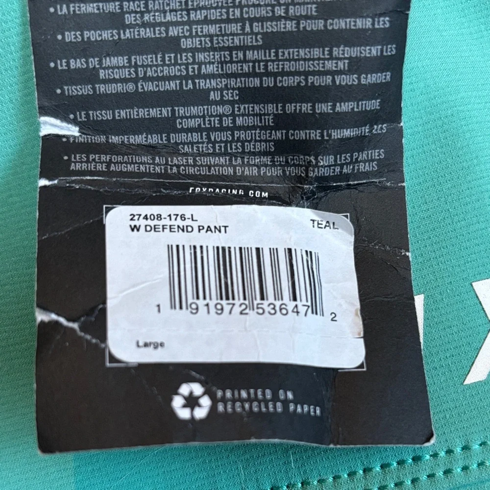 Fox Teal Women's Track Joggers with White Logos - Picture 9 of 9